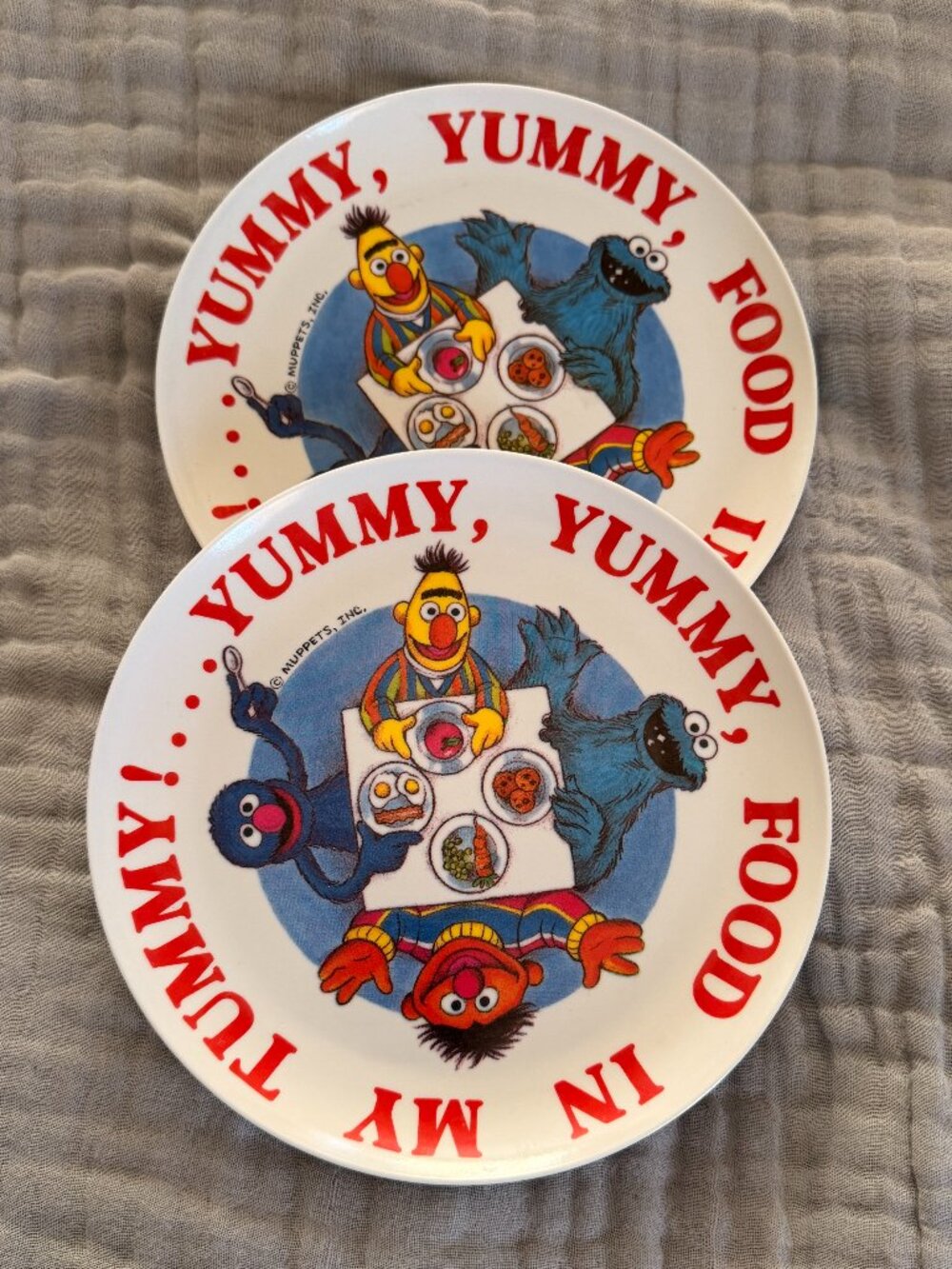 Vintage Sesame Street/Muppets Melamine Plates - Set of 2